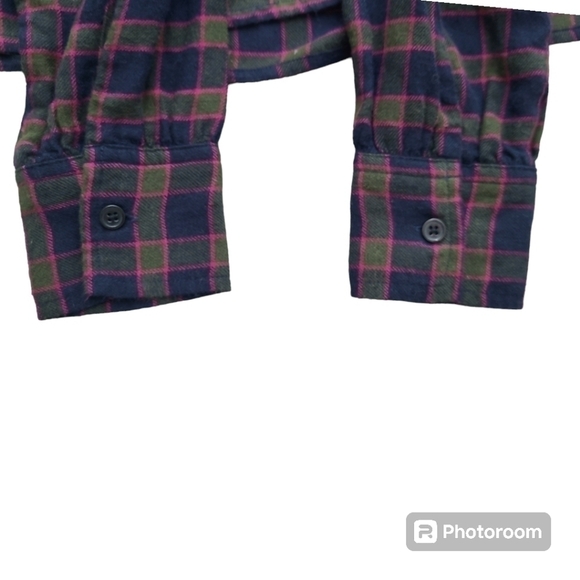 Rails Andie Plaid Button Down Shirt Size Extra Small in Navy Olive Fus… - Picture 7 of 16